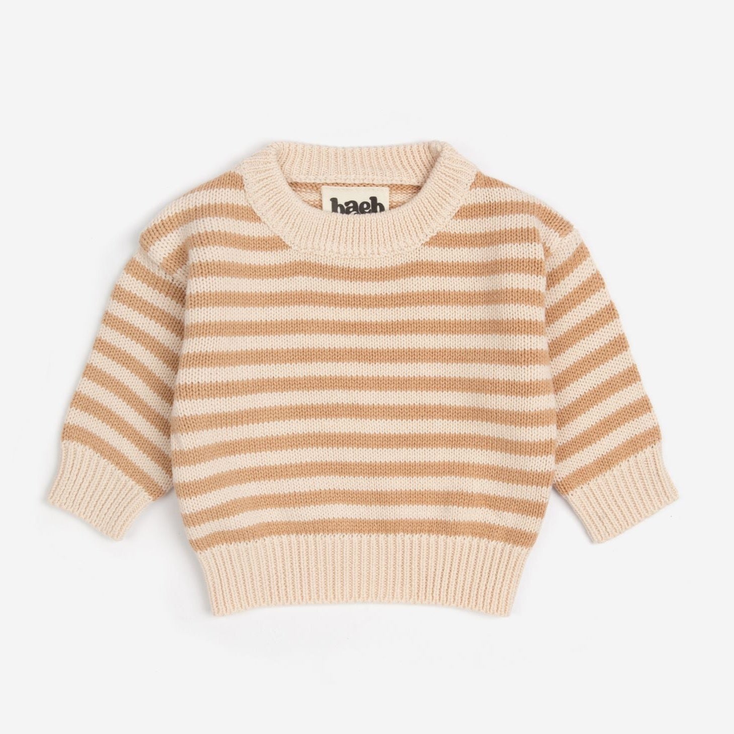 Organic Striped Knit Sweater - Fawn