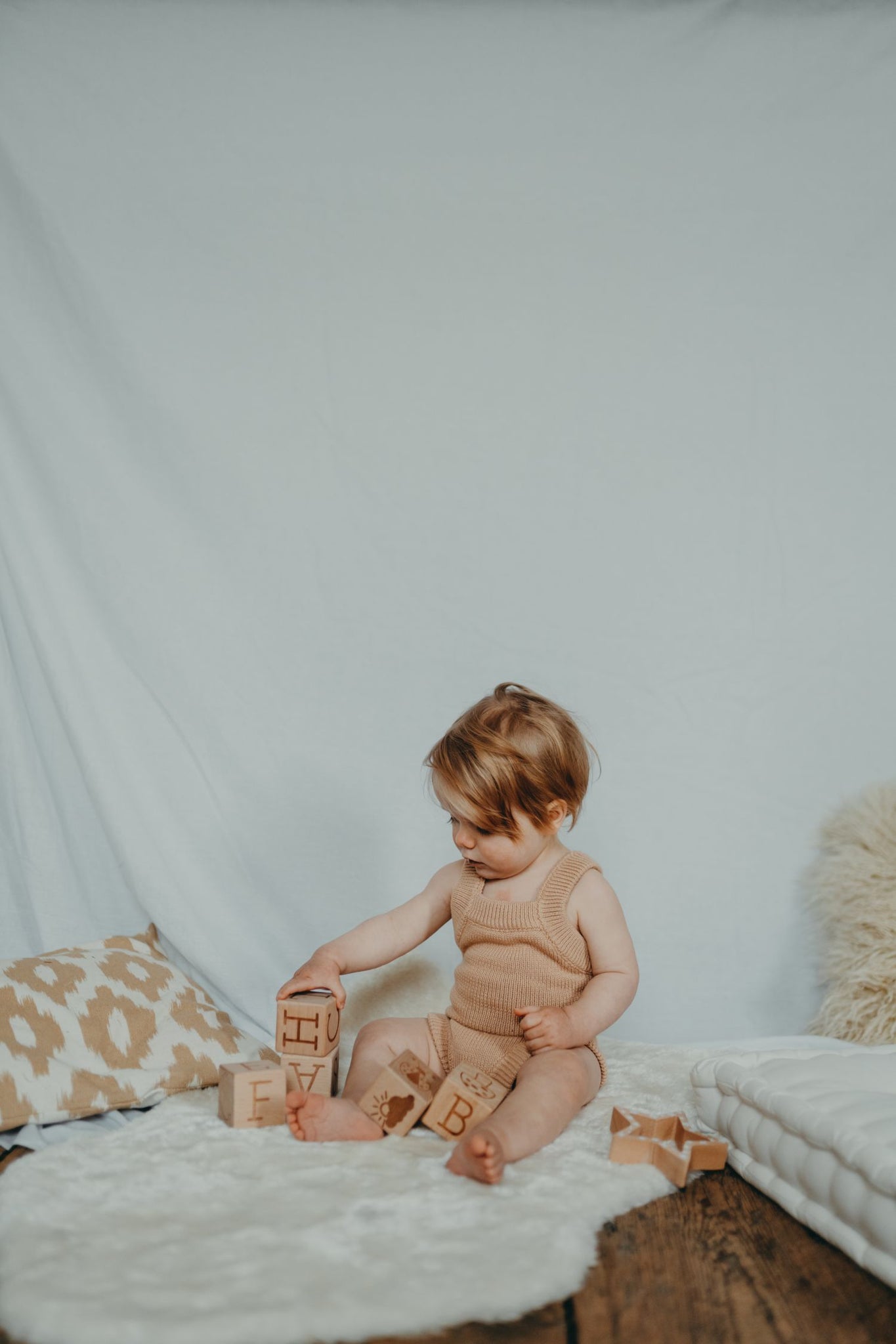 Organic Knitted Bodysuit - Fawn